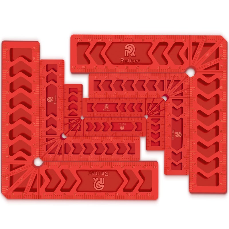 Relitec R Positioning Squares, 90 Degree Corner Clamp, Right Angle Clamp Woodworking Tool, Carpentry Squares, Carpenter Tool for Picture Frames, Cabinets or Drawers, Set of 6ï¼ˆ3" 4"6"ï¼‰ - Image 1